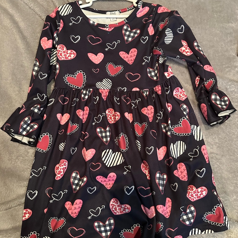 Black and Pink Casual Bell Sleeve Sundress